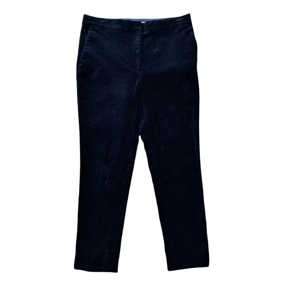 ANN TAYLOR Velvet Pants Straight Leg Black High Rise Pockets Cotton 8 EUC - Picture 6 of 11